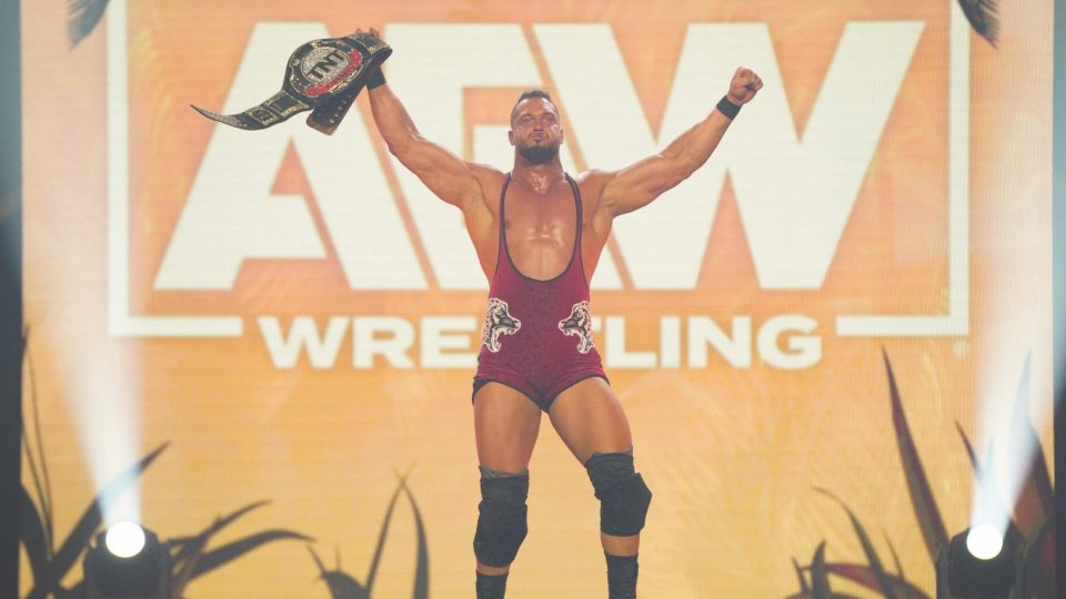 Wardlow celebrates as AEW TNT Champion AEW Dynamite 2022