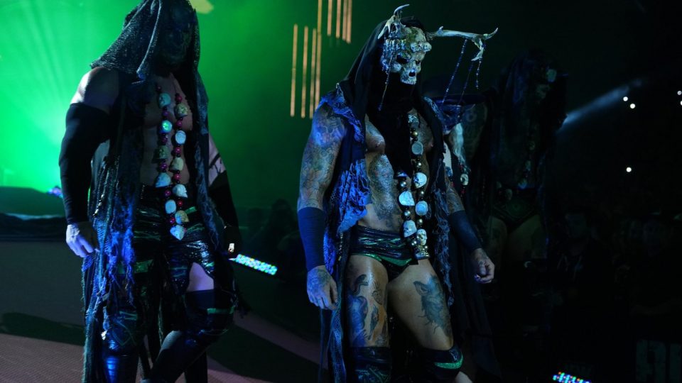 The House of Black Malakai Black Brody King Buddy Matthews Julia Hart make their entrance at AEW All Out 2022