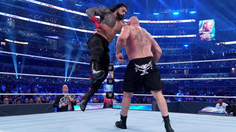 Roman Reigns (c) vs. Brock Lesnar (c) - WWE Championship / WWE Universal Title Unification Winner Takes All Match