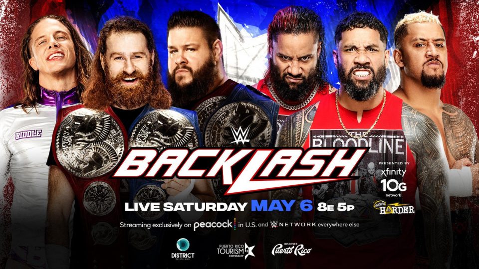 WWE Backlash Kevin Owens, Sami Zayn and Matt Riddle vs. The Usos and Solo Sikoa