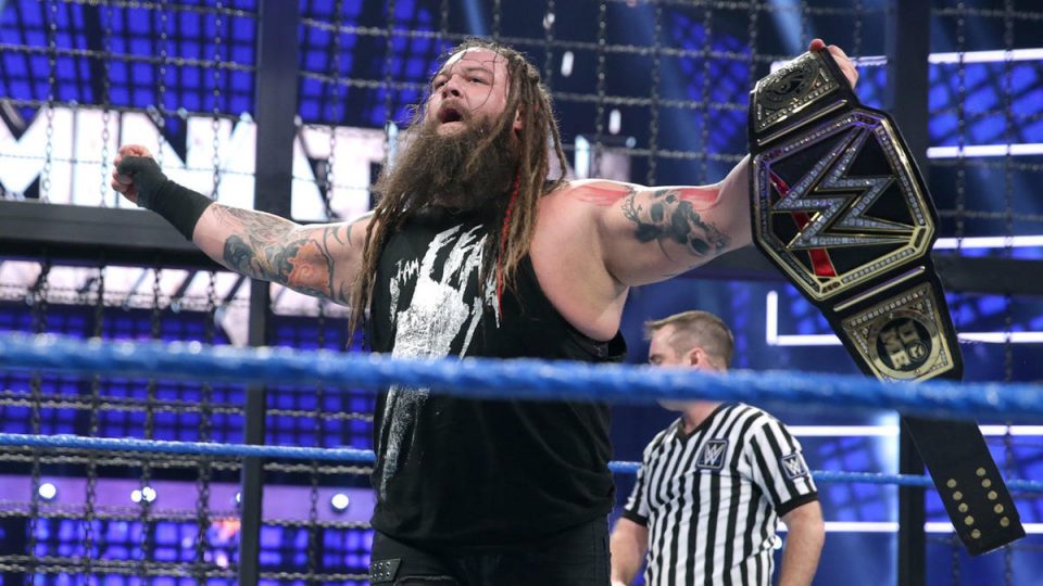 Bray Wyatt celebrates as WWE Champion at WWE Elimination Chamber 2017