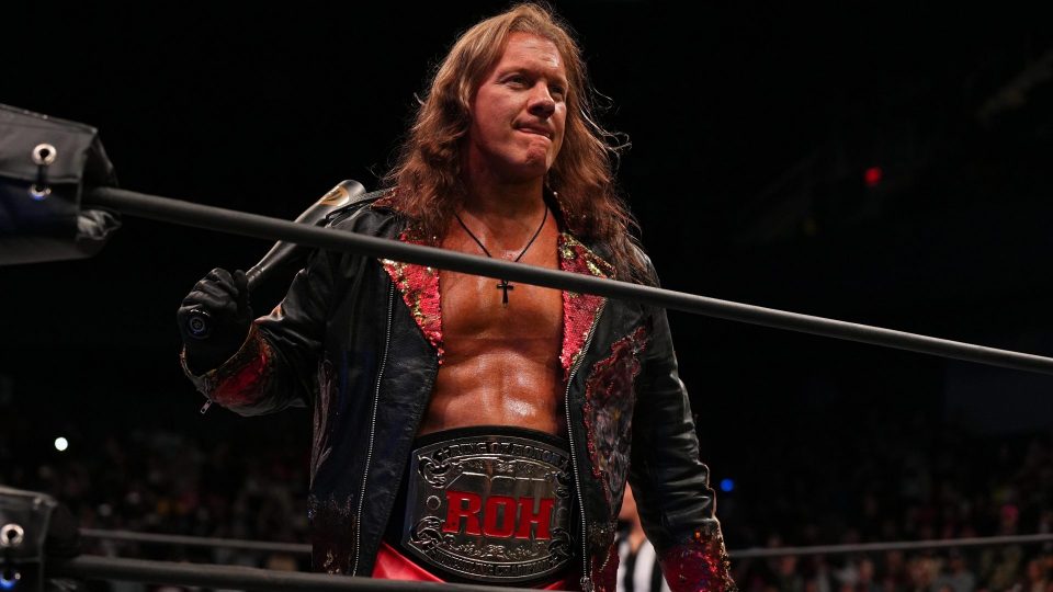 Chris Jericho with the ROH World Championship
