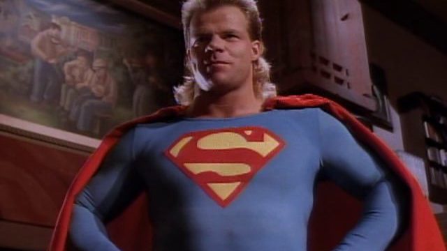 Lex Luger in his Superboy costume