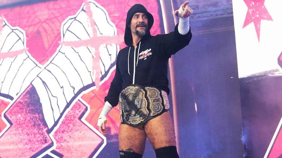 CM Punk making his entrance as the 'Real' AEW World Champion