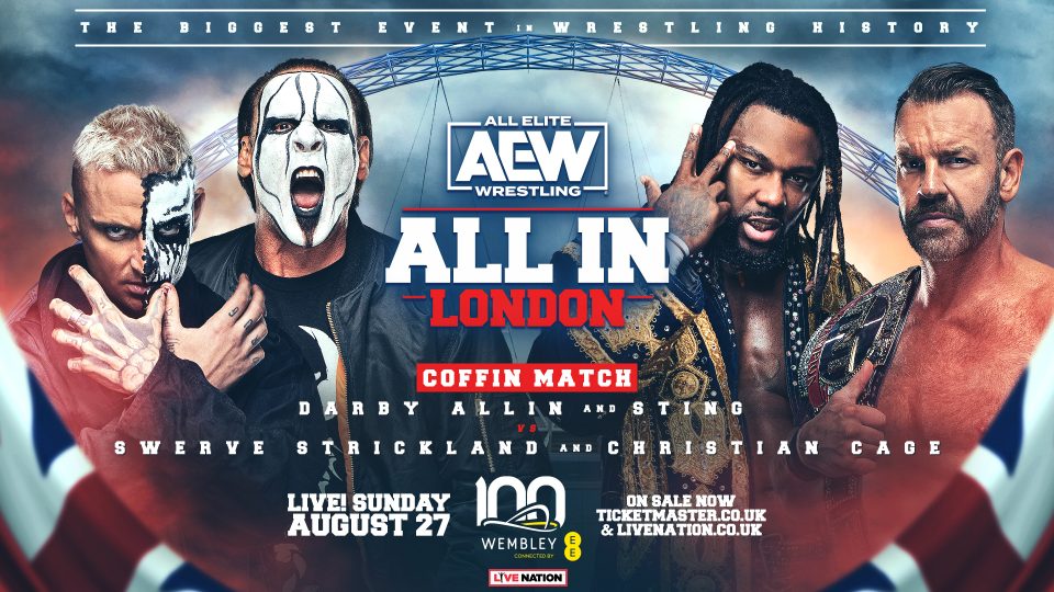 AEW All In 2023 - Swerve Strickland & Christian Cage vs. Sting & Darby Allin - Coffin Match