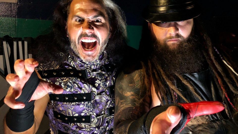 Bray Wyatt and Matt Hardy as the Deleters of Worlds