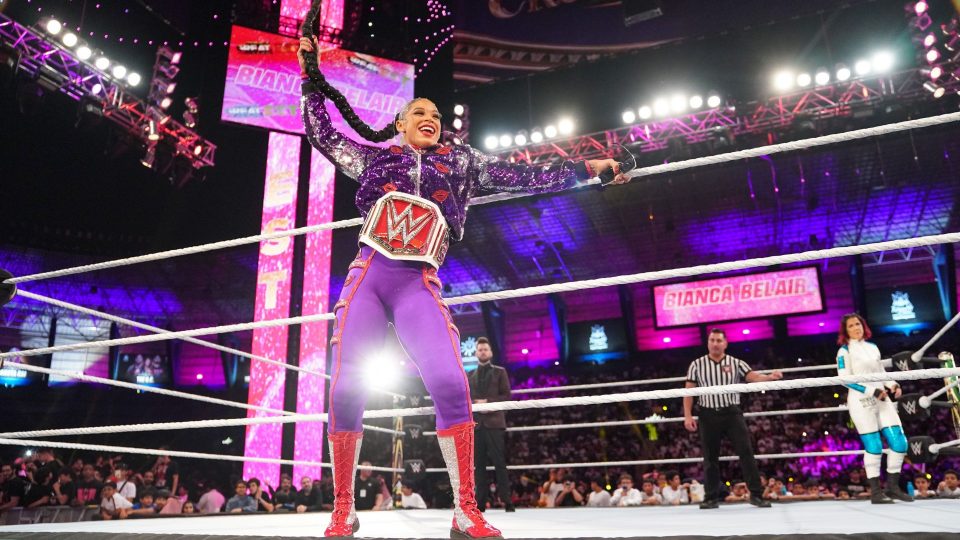 Bianca Belair makes her entrance as WWE Raw Women's Champion at WWE Crown Jewel 2022