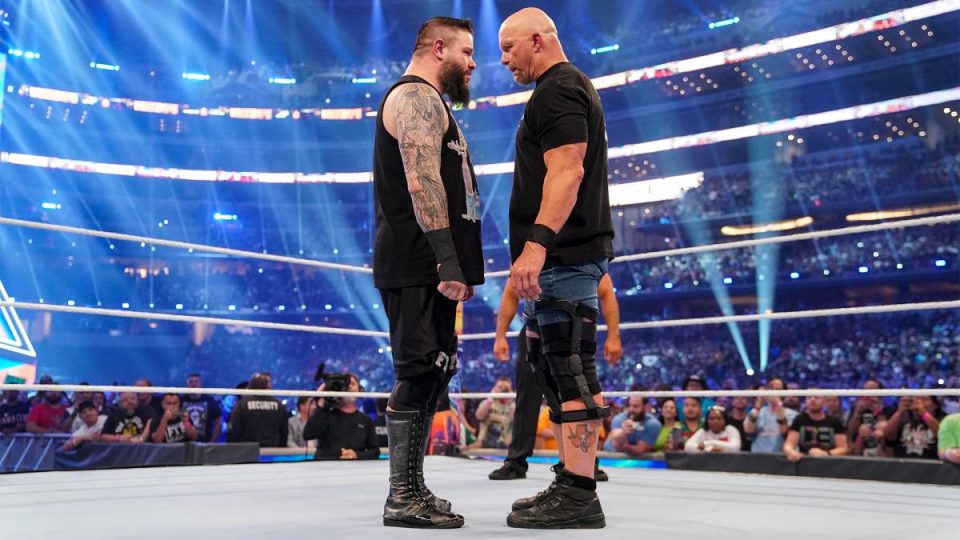 Kevin Owens and Steve Austin face to face
