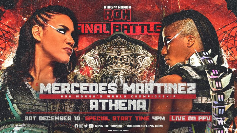Poster for Mercedes Martinez (c) vs. Athena - ROH Women's World Championship