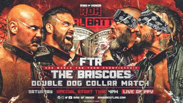 Poster for FTR (c) vs. The Briscoes - Dog Collar Match ROH World Tag Team Championships at ROH Final Battle 2022