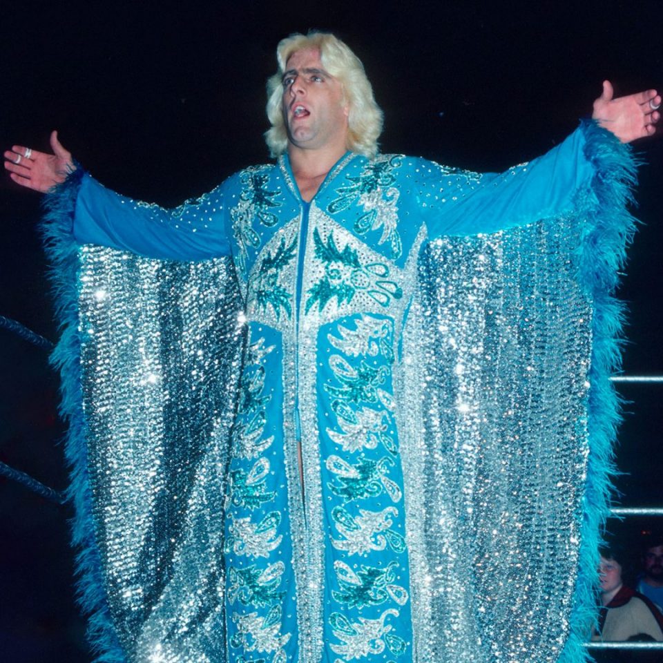 Ric Flair wearing carolina blue robe