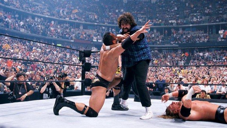 Mick Foley Triple H The Rock