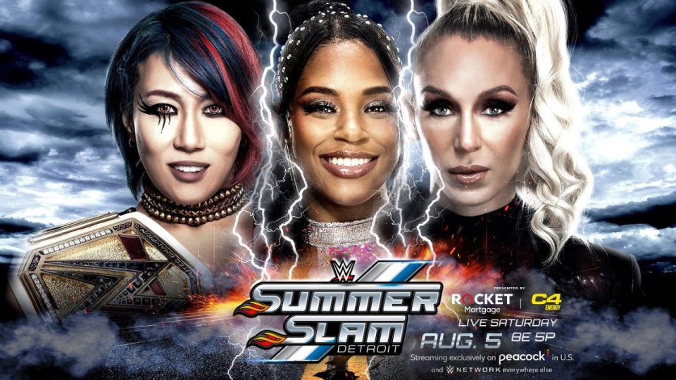 WWE SumerSlam 2023 Asuka (c) vs. Charlotte Flair vs. Bianca Belair - Women's Championship